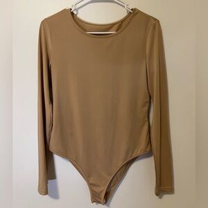 Tan Long Sleeve Bodysuit